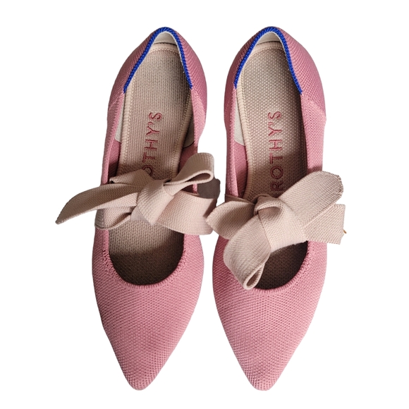 Rothy's Shoes - Rothy's Women 6.5 Pink Rosebud Mary Jane Washable Pointed Toe Flats Shoes